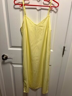 Urban Outfitters Soft Yellow Satin Slip Dress